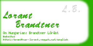 lorant brandtner business card