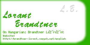 lorant brandtner business card